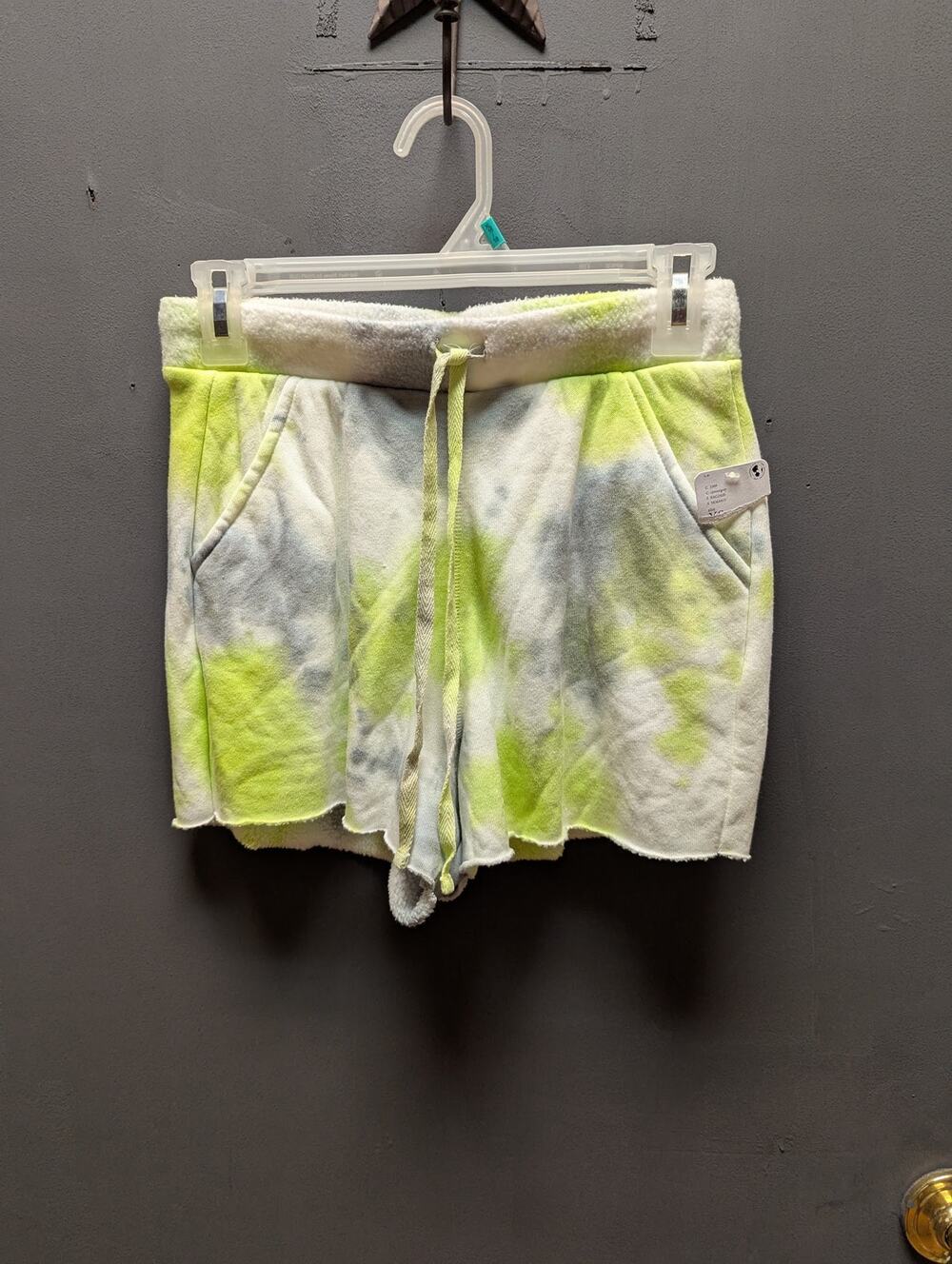 Free People Intimately pockets Xs Fleece green gray Shorts tie dye drawstring